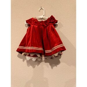 Heirlooms by Polly Flinders Burgundy Velvet Swing Dress – Size 12M,